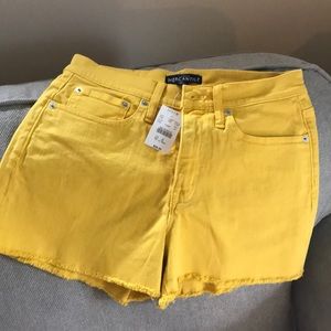 Women’s J Crew yellow jean shorts